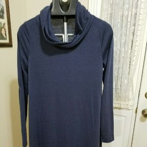 LOFT Cowl Neck Shirt Dress, NWT, Blue, Medium Tall